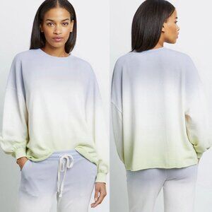Rails Reeves Ombre Tie Dye Oversized Pullover Sweatshirt Blue Mint Dip Dye XS